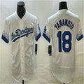 Los Angeles Dodgers #18 Yoshinobu Yamamoto White Home Authentic Patch Jersey Baseball Jerseys