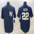 Los Angeles Dodgers #22 Juan Soto Navy Blue Home Authentic Patch Jersey Baseball Jerseys