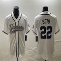 Los Angeles Dodgers #22 Juan Soto White Home Authentic Patch Jersey Baseball Jerseys