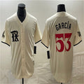 Los Angeles Dodgers #53 Adolis Garc¨ªa Cream Home Authentic Patch Jersey Baseball Jerseys