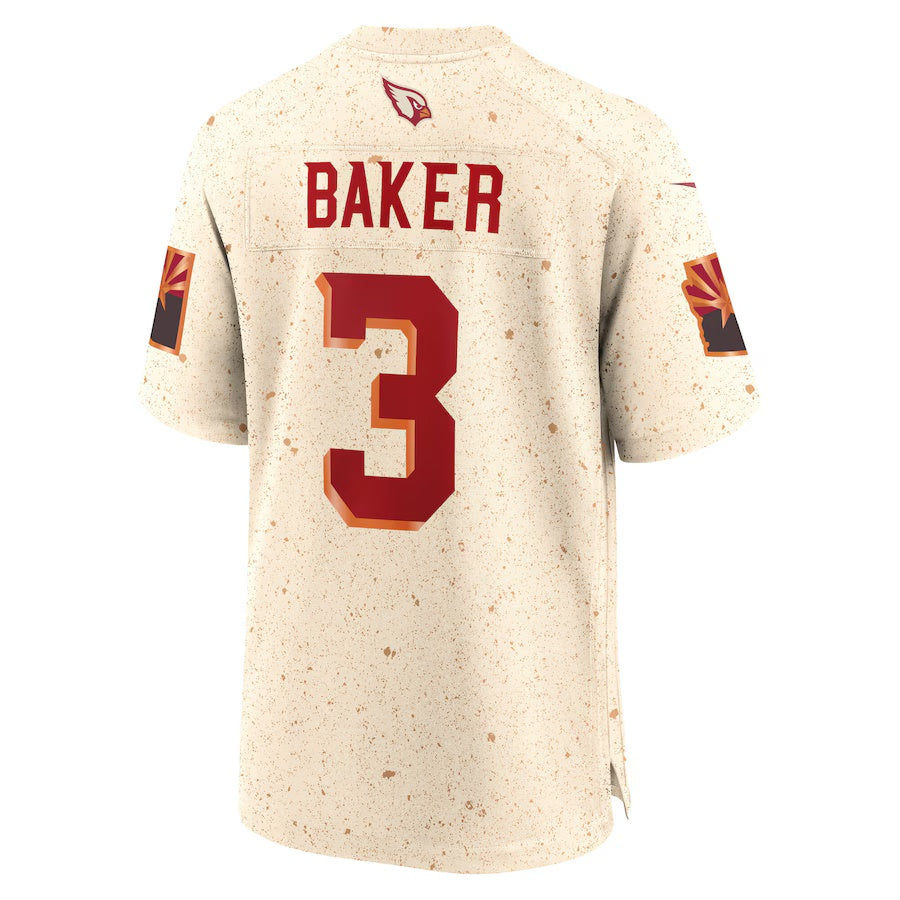 A.Cardinals #3 Budda Baker 2025 Rivalries Collection Game Jersey  - Natural Stitched American Football Jersey