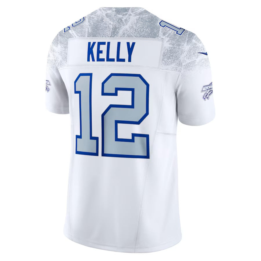 B.Bills #12 Jim Kelly 2025 Rivalries Collection Retired Player Limited Jersey  - White Football Stitched American Jersey