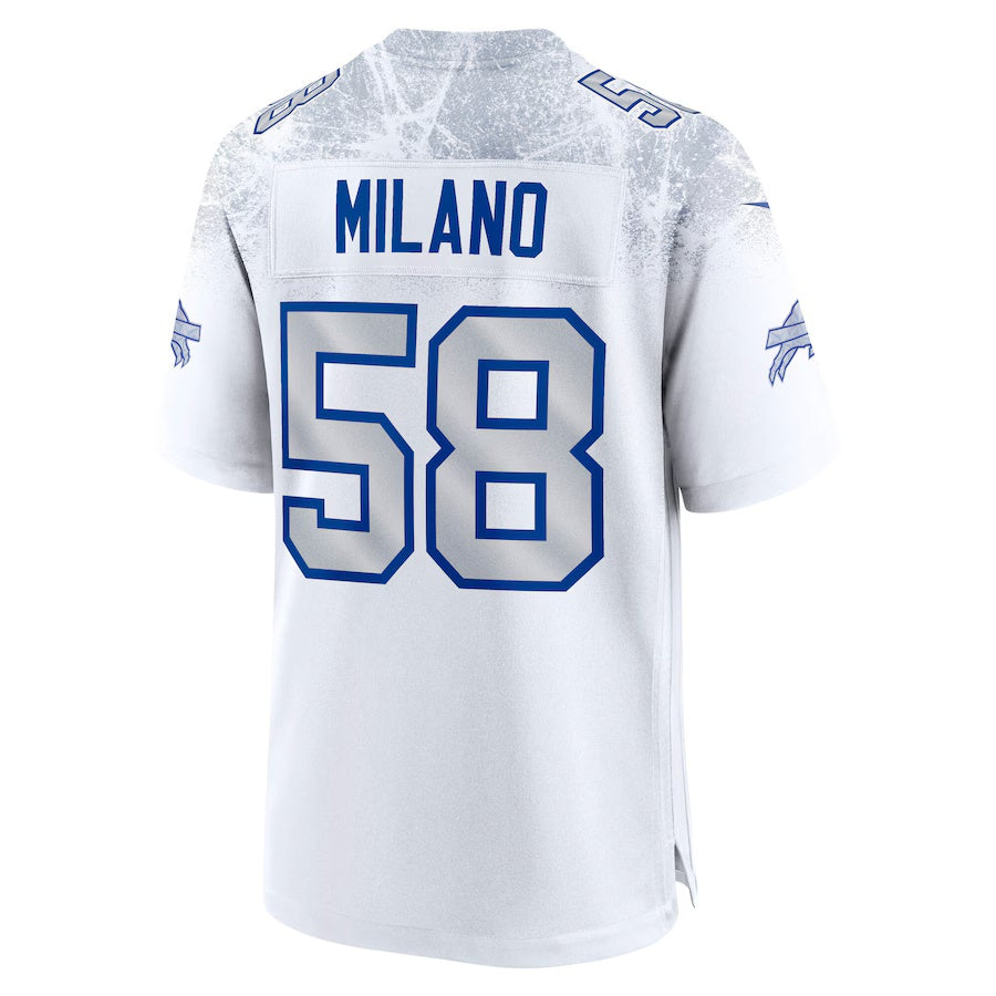 B.Bills #58 Matt Milano 2025 Rivalries Collection Game Jersey  - White Football Stitched American Jersey