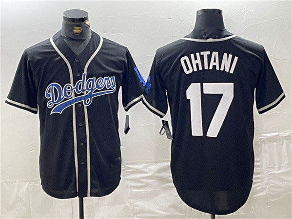 Brooklyn Dodgers #17 Shohei Ohtani Black Cool Base With Patch Stitched Baseball Jersey