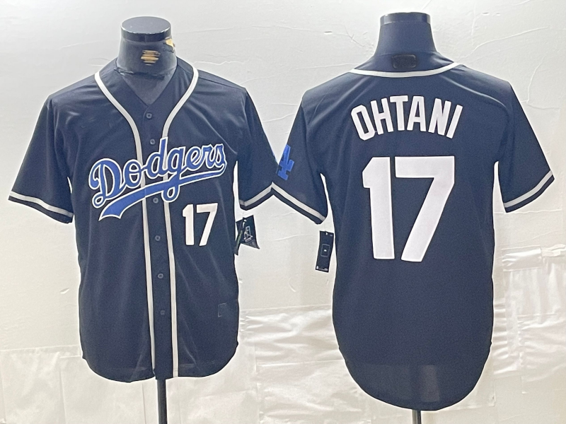 Brooklyn Dodgers #17 Shohei Ohtani Black Cool Base With Patch Stitched Baseball Jersey