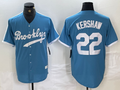 Brooklyn Dodgers #22 Clayton Kershaw Light Blue Cooperstown Collection Cool Base Baseball Jersey