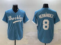 Brooklyn Dodgers #8 Enrique Hern¨¢ndez Light Blue Stitched Baseball Jersey