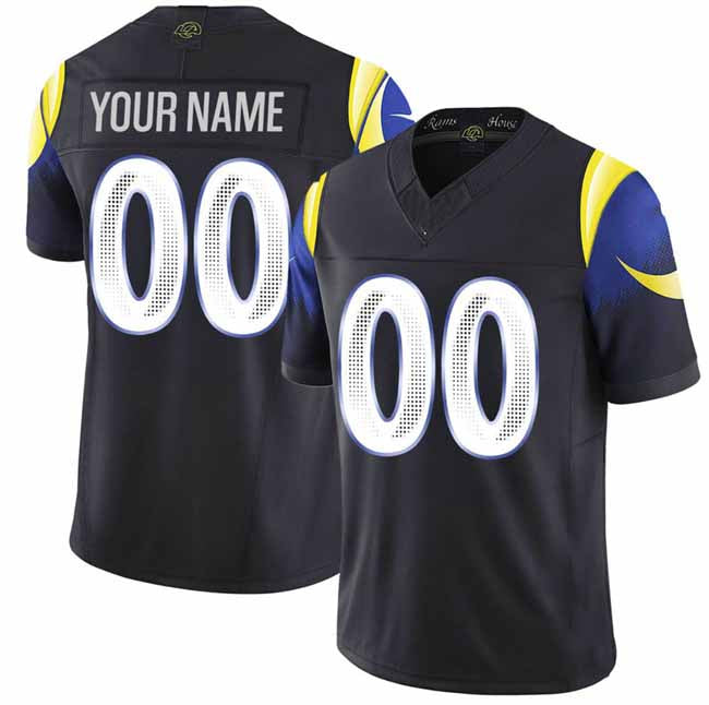 Custom LA.Rams Active Player Black 2025 F.U.S.E. Rivalries Vapor Limited Football Stitched Jersey