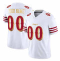 Custom SF.49ers Active Player White Gold 2025 F.U.S.E. Rivalries Vapor Limited Football Stitched Jersey