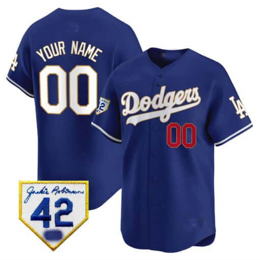 Custom Los Angeles Dodgers 2024 Jackie Robinson Patch Vapor Premier Limited ¨C All Stitched Baseball Jersey