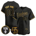 Custom Los Angeles Dodgers Vin Patch & Kobe Bryant Signature Vapor Premier Limited ¨C All Stitched Baseball Jersey