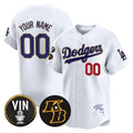 Custom Los Angeles Dodgers Vin Patch & Kobe Bryant Signature Vapor Premier Limited ¨C All Stitched Baseball Jersey