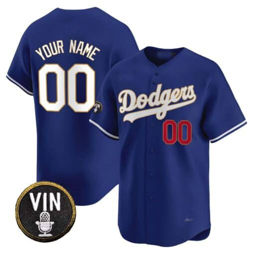 Custom Los Angeles Dodgers Vin Scully Patch Gold Trim Vapor Premier Limited ¨C All Stitched Baseball Jersey