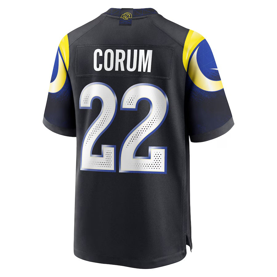 LA.Rams #22 Blake Corum 2025 Rivalries Collection Game Jersey  - Midnight Blue Stitched American Football Jersey