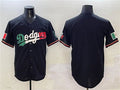 Los Angeles Dodgers Blank Black Mexico Flag Limited Stitched Baseball Jersey
