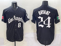 Los Angeles Dodgers Front #8 Back #24 Kobe Bryant Black Mexico 2025 LA Gothic Style With Fernando Patch Vapor Premier Limited Stitched Baseball Jersey