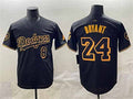 Los Angeles Dodgers Front #8 Back #24 Kobe Bryant Black With KB Patch Stitched Baseball Jersey