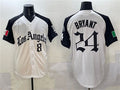 Los Angeles Dodgers Front #8 Back #24 Kobe Bryant White Black Mexico 2025 LA Gothic Style With Fernando Patch Vapor Premier Limited Stitched Baseball Jersey