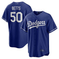Los Angeles Dodgers # 50 Mookie Betts Royal Alternate Replica Player Name Jersey Baseball Jerseys