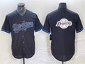 Los Angeles Dodgers Team Big Logo Black Fashion Stitched Baseball Jersey