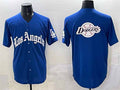 Los Angeles Dodgers Team Big Logo Blue 2025 LA Gothic Style With Fernando Patch Vapor Premier Limited Stitched Baseball Jersey