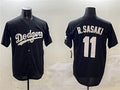 Los Angeles Dodgers #11 Roki Sasaki Black Cool Base Stitched Baseball Jersey