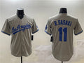 Los Angeles Dodgers #11 Roki Sasaki Gray Cool Base Stitched Baseball Jersey