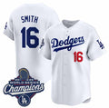 Los Angeles Dodgers #16 Will Smith White 2025 Champions Stitched Baseball Jersey