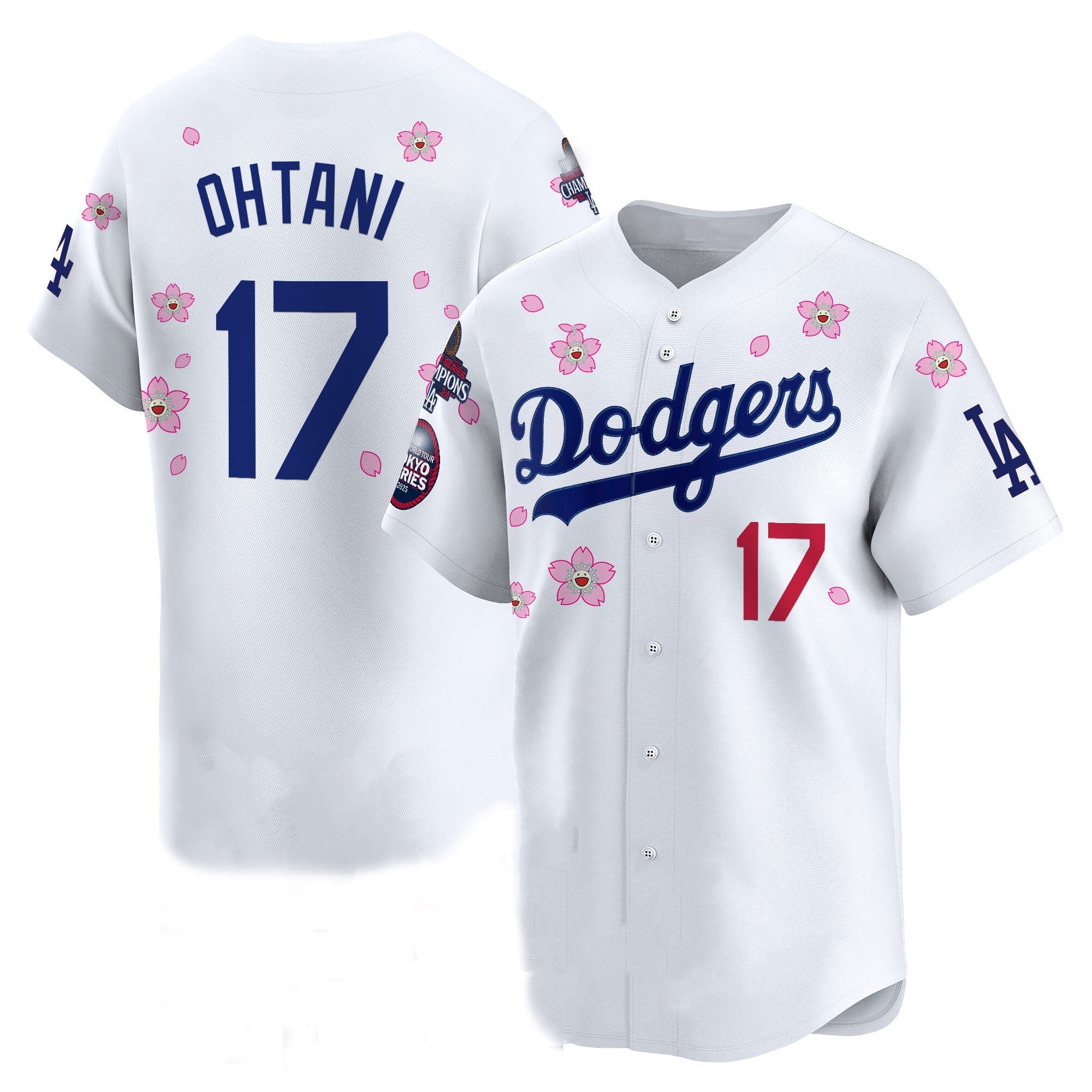 Los Angeles Dodgers #17 Shohei Ohtani 2025 World Series Champions Patch Vapor Premier Limited Jersey - Stitched Baseball Jersey