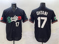 Los Angeles Dodgers #17 Shohei Ohtani Black Mexico Flag Limited Stitched Baseball Jersey