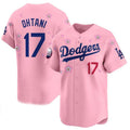 Los Angeles Dodgers #17 Shohei Ohtani Pink 2025 Tokyo Series Limited Stitched Baseball Jersey