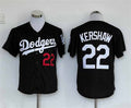 Los Angeles Dodgers #22 Clayton Kershaw Black Cool Base Stitched Baseball Jersey
