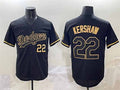 Los Angeles Dodgers #22 Clayton Kershaw Black Gold Limited Stitched Baseball Jerseys