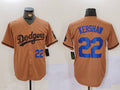 Los Angeles Dodgers #22 Clayton Kershaw Number Olive Cool Base Limited Stitched Baseball Jerseys