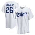 Los Angeles Dodgers #26 Tony Gonsolin Home Replica Jersey - White Stitched Baseball Jersey