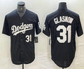 Los Angeles Dodgers #31 Tyler Glasnow Number Black Turn Back The Clock Stitched Cool Base Jerseys Baseball Jersey