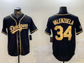 Los Angeles Dodgers #34 Fernando Valenzuela Black Authentic Collection Stitched Baseball Jersey