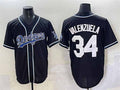 Los Angeles Dodgers #34 Fernando Valenzuela Black Fashion Stitched Baseball Jersey