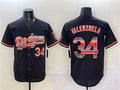 Los Angeles Dodgers #34 Fernando Valenzuela Black Mexico Limited Stitched Baseball Jersey