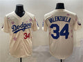 Los Angeles Dodgers #34 Fernando Valenzuela Cream 2025 Tokyo Series Limited Stitched Baseball Jersey