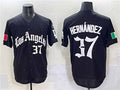 Los Angeles Dodgers #37 Teoscar Hern¨¢ndez Black 2025 LA Gothic Style With Fernando Patch Vapor Premier Limited Stitched Baseball Jersey