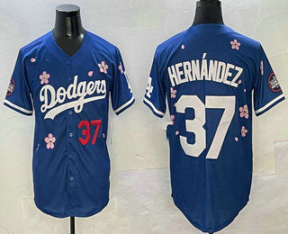 Los Angeles Dodgers #37 Teoscar Hernandez Blue 2025 Tokyo Series Limited Baseball Jersey