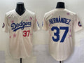 Los Angeles Dodgers #37 Teoscar Hern¨¢ndez Cream 2025 Tokyo Series Limited Stitched Baseball Jersey