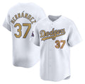 Los Angeles Dodgers #37 Teoscar Hernandez White 2025 Gold Collection Limited Baseball Jersey