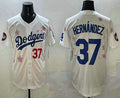 Los Angeles Dodgers #37 Teoscar Hernandez White 2025 Tokyo Series Limited Stitched Baseball Jersey