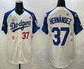 Los Angeles Dodgers #37 Teoscar Hernandez White Royal 2025 Tokyo Series Limited Stitched Baseball Jersey