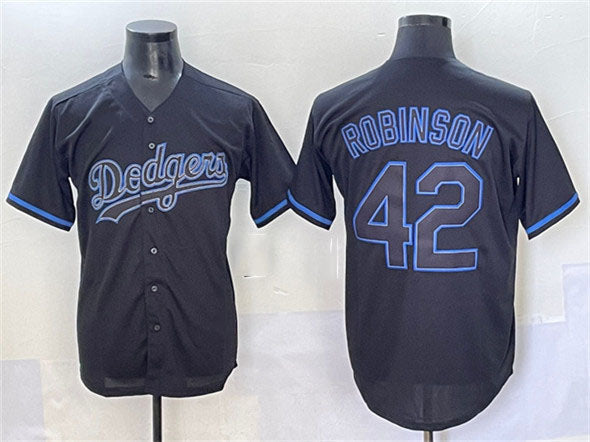 Los Angeles Dodgers #42 Jackie Robinson Black Fashion Stitched Baseball Jersey