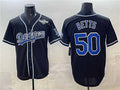 Los Angeles Dodgers #50 Mookie Betts Black Fashion 2025 World Series Cool Base Stitched Baseball Jersey
