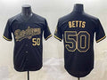 Los Angeles Dodgers #50 Mookie Betts Black Gold Limited Stitched Baseball Jerseys
