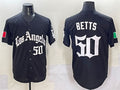 Los Angeles Dodgers #50 Mookie Betts Black Mexico 2025 LA Gothic Style With Fernando Patch Vapor Premier Limited Stitched Baseball Jersey
